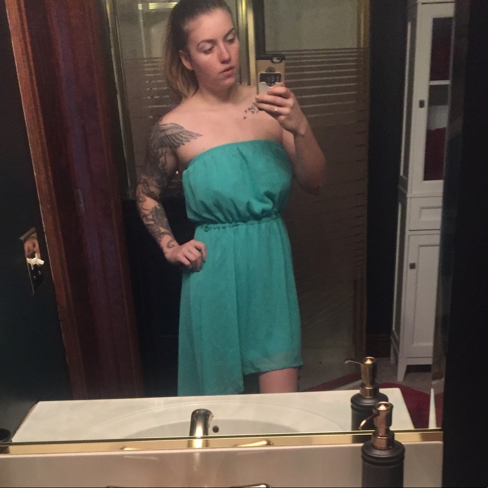 Sea-foam Green High-Low Dress by Love J